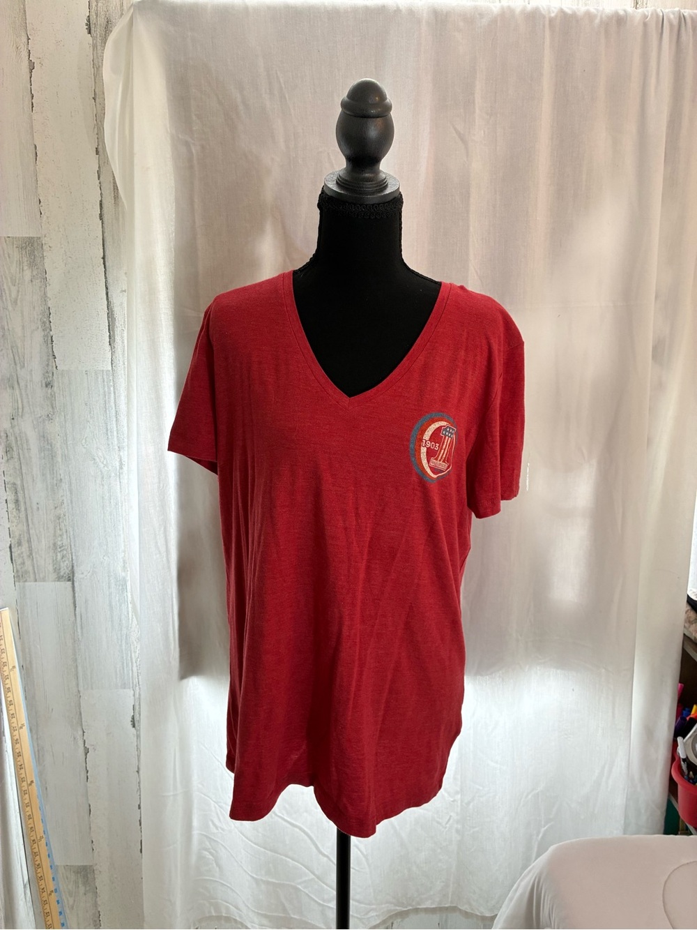 Harley-Davidson Red V-Neck Logo Tee